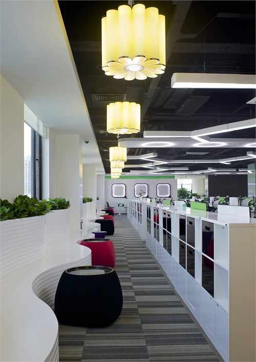 騰訊科技(北京)希格瑪大廈4F辦公區(qū)裝修工程_美國室內設計中文網